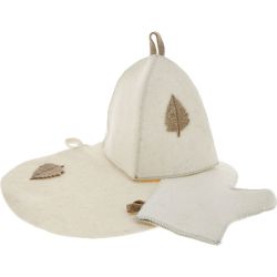 Комплект банный (шапка, рукавица и коврик), войлок (Б16)
